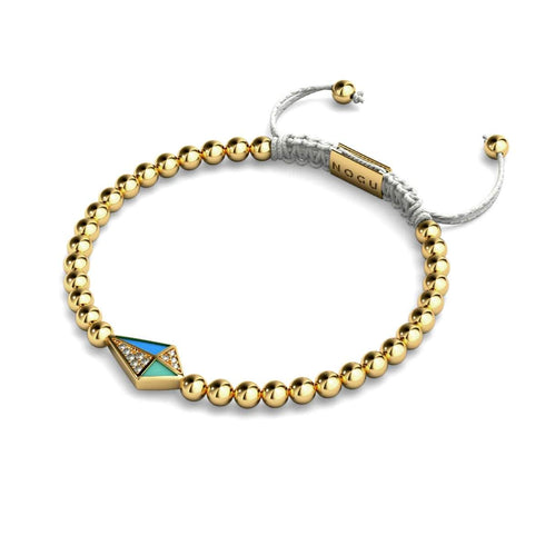 Cerf-volant | Or 18 carats et crème | Émail | Bracelet Charmballa en Cristal de Macramé